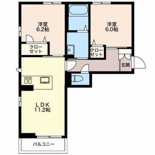シャーメゾン東明ガーデン A303【3階】の間取り
