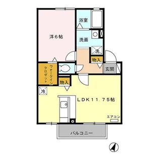 ベルウィル・メゾン A【2階】の間取り