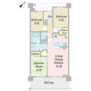 プラウドシティ金町ガーデン【5階】の間取り