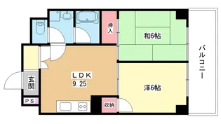 大阪府豊中市岡町南1【マンション】の間取り