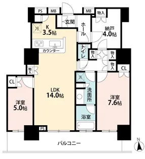 フェイバリッチタワー品川【23階】の間取り