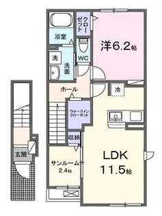 広島県広島市安佐北区可部3【アパート】の間取り