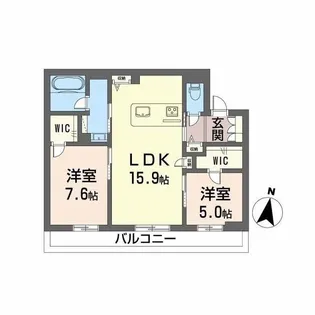 シャーメゾン春日【2階】の間取り