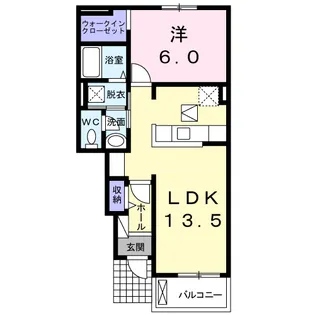 ハピネス ミネ【1階】の間取り