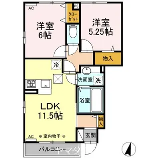 群馬県高崎市福島町【アパート】の間取り