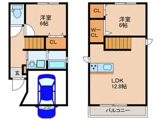 愛知県海部郡蟹江町宝1【一戸建】の間取り