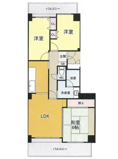 ウェルフォート幸川【9階】の間取り