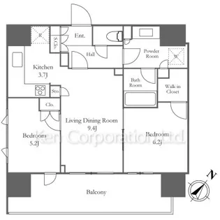 2LDKの間取り画像