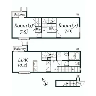 東京都港区赤坂7【アパート】の間取り