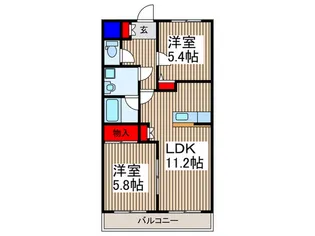 サニーエステート【6階】の間取り