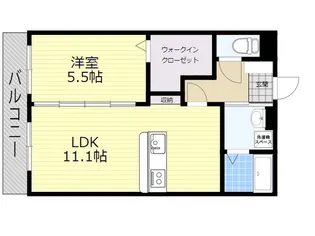 1LDKの間取り画像