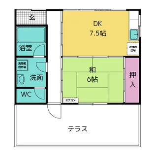 コーポ生駒【1階】の間取り