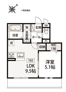 カーサ・ルピナス【1階】の間取り