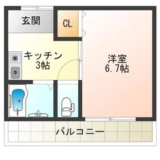 ハイツ聖天坂【1階】の間取り