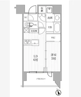 シーズンフラッツ代々木【7階】の間取り