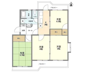 市ヶ谷加賀町アパートE棟【5階】の間取り