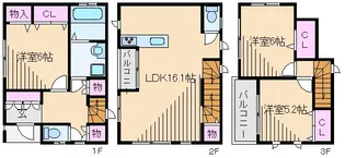 神奈川県川崎市中原区井田三舞町【一戸建】の間取り