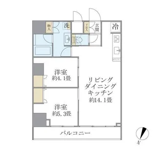 エレミ本蓮沼【12階】の間取り