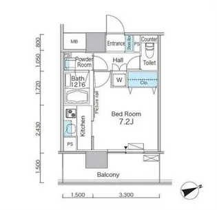 パークフラッツ芝浦【8階】の間取り