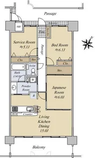 本山アーバンライフ【5階】の間取り