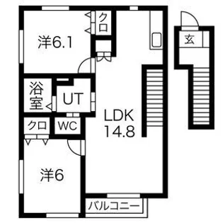福岡県春日市大和町4【アパート】の間取り