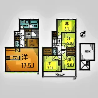 神奈川県横浜市港南区大久保2【一戸建】の間取り