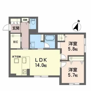 シャーメゾン菊陽【1階】の間取り
