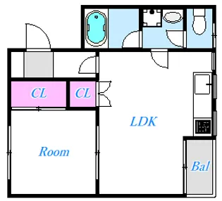 西国立コートビレッヂ【2階】の間取り