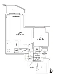 カスタリア麻布十番【1階】の間取り