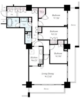 キャナルワーフタワーズ【7階】の間取り