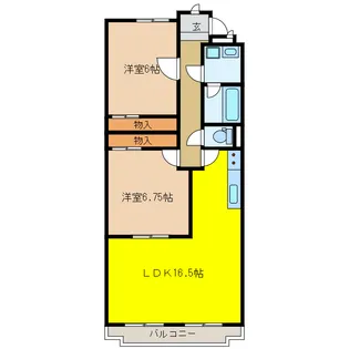 ベルメゾン若森【1階】の間取り