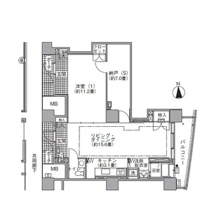 アクティ汐留【44階】の間取り