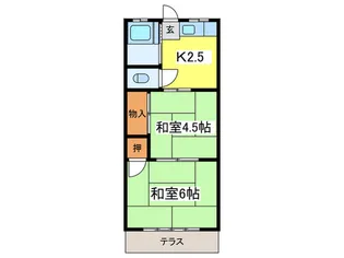 第6田中荘【2階】の間取り