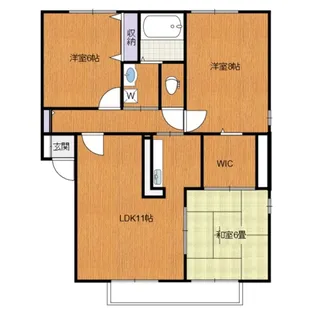 エスポワールA棟【1階】の間取り