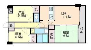 サンライズマンション岩出II【4階】の間取り