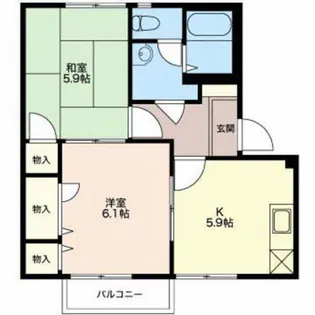 メルベール阿倉川 E【2階】の間取り