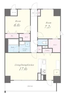 スタシオン川名公園【2階】の間取り