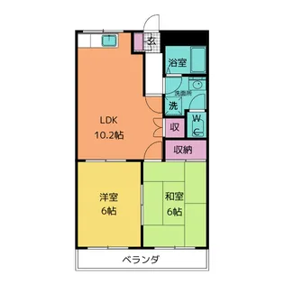 クィーンズコートA【2階】の間取り