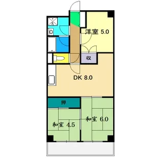 高須スカイハイツ【5階】の間取り