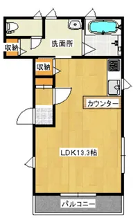 メゾンドフルール2【2階】の間取り