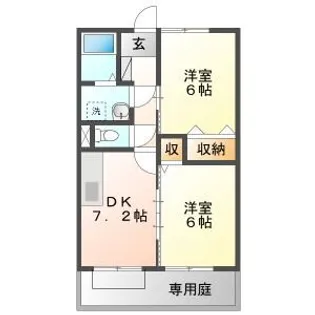 VIILA若宮B【1階】の間取り