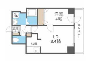 インボイス札幌レジデンス【9階】の間取り