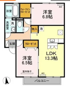 セジュール マホロ A棟【1階】の間取り