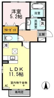 エスペランサ末広【1階】の間取り