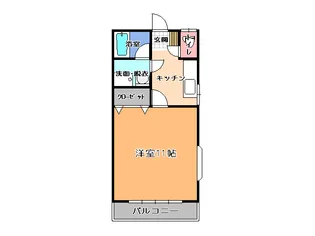 ひがしハイツワンA【1階】の間取り