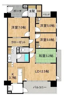 ヒューマンスクエアグランロマーニャ【7階】の間取り