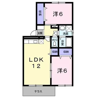 クレストール飯塚B【1階】の間取り