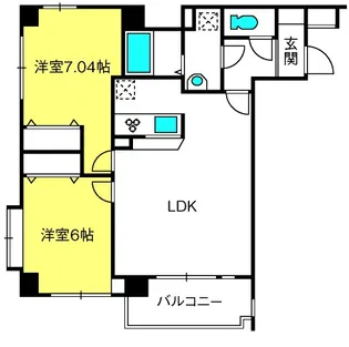 ディアコート七番館【2階】の間取り