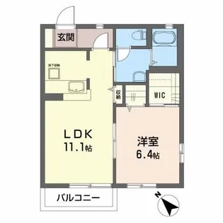 セゾンコートB【1階】の間取り