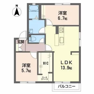 フレグランス西尾張部 C棟【1階】の間取り